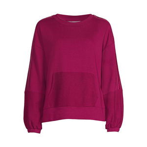 Sudadera Coreana de peso pesado para mujer con logotipo personalizado, Jersey de algodón de cuello redondo de lana, mangas largas suaves sueltas para invierno - Product Image 1