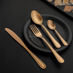 Juego de cubiertos/cubiertos de acero inoxidable PVD dorado de bajo precio Grado 202/304 Cuchara brillante Tenedor y cuchillo Cuchara para bebé-Hecho EN LA India - Product Image 2