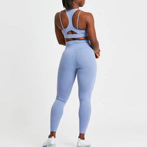 Vêtements de sport personnalisés pour femmes, vêtements grande taille, soutien-gorge de sport, leggings 2 pièces, ensembles de yoga pour femmes, fournisseur en gros - Product Image 3