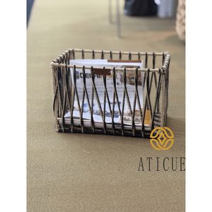 ATICUE Durable Handwoven Jute Rope and Metal Frame Basket 13x8x8 Multipurpose Storage for Home Kitchen <b>Gift</b> <b>Hampers</b> - Product Image 2
