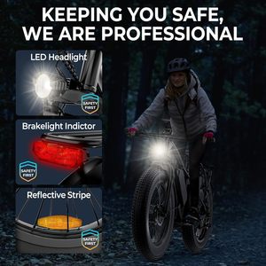 Bicicletta elettrica a doppio motore da 750W/2000W per adulti, 28/38mph, batteria da 48V 15.6/20,5ah, bici elettrica fuoristrada da 26 "x 4" - Product Image 6