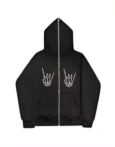 Alta calidad Oem personalizado Zip Up Hoodie Puff estampado personalizado buena calidad alta calidad hombres ropa hombres sudaderas con capucha - Product Image 4