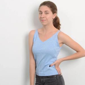 Camiseta sin mangas decorada con encaje Halter Sexy para mujer, chaleco tejido femenino con tela tejida - Product Image 1