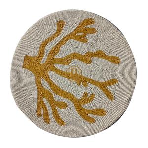 Elegant <b>Beaded</b> <b>Placemats</b> Handmade Round Cotton Table Linen Home Decor Mat Wholesale Bulk From Factory Supplier for Weddings - Product Image 6