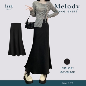 กระโปรงยาวผ้าซาตินทรงเมอร์เมดเอวสูงสำหรับผู้หญิง ดีไซน์เรียบหรู ซิปด้านข้าง ทรงพอดีตัว ระบายอากาศได้ดี มีไซส์พลัส - Product Image 3