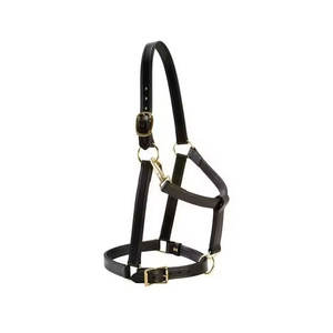 Bandeau et casque rembourrés souples en cuir de selle anglaise de haute qualité avec raccords en laiton à bas prix - Product Image 6