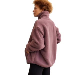 Superb Oem Custom 1/4 Zip Hoodies Training Wear Winter 100% Fleece Zipper Pullover con Logo Crew Neck Sudaderas para mujeres - Product Image 4