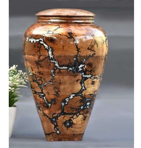 Handcrafted Wooden Casket Artisan Turning Jar <b>Complete</b> Premium Eco-Friendly Customizable Funeral <b>Set</b> Including Coordinated PET - Product Image 3
