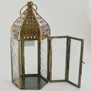 Aluminium Antique <b>Glass</b> Tea Light Candle <b>Holders</b> Vintage Decorative Lanterns for Home Decor Ornamental Tea Light <b>Holders</b> - Product Image 3