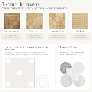 Adesivo da parete moderno con griglia a grana di legno 3D pannello acustico autoadesivo in fibra di poliestere insonorizzazione materiale espanso acustico hotel - Product Image 5