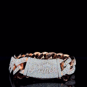Ensemble de chaîne cubaine et bague en argent 925 avec moissanite, personnalisable avec nom, pavé glacé, bijoux de luxe personnalisés, cadeau pour homme - Product Image 3