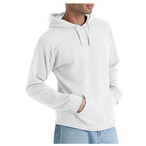 Sweats à capuche pour hommes en tissu molletonné polyester/coton délavé à l'acide, motif uni, col à capuche - Product Image 2