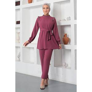 Traje Casual ElbiseStone de 2 Piezas, Largo Midi, con Manga Larga y Detalles Elegantes, 100% Algodón - Product Image 6