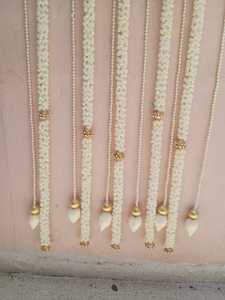 Ensemble de guirlandes de lotus et de jasmin en bois de santal blanc, perle, décor de fond Shanku Chakram, Vinayak Chaturthi, ensemble de Pooja pour l'inauguration de la maison, lot de 100 - Product Image 6