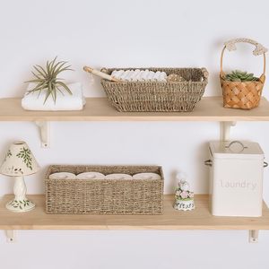 Cesta de almacenamiento de algas marinas para baño, cesta de mimbre para papel higiénico y cesta decorativa para tanque de inodoro de almacenamiento decorativo - Product Image 4