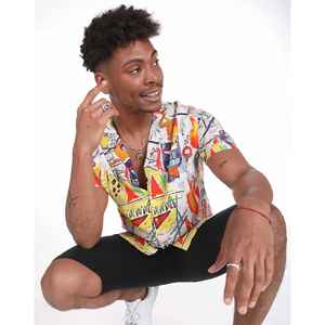 Camicia da uomo hawaiana con dipinto unico Design elegante e originale colletto aperto della camicia casual - Product Image 5