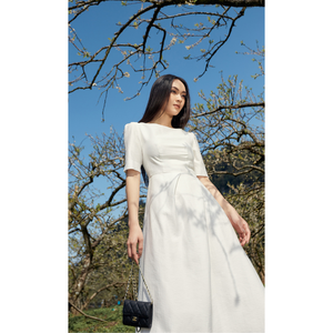 Vestido circular Sika de buena calidad, clásico y atemporal para dama de oficina, diseño de lujo, marca de moda de fabricante de Vietnam - Product Image 2