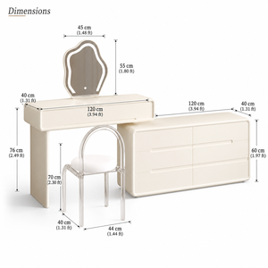 <strong>Dressing</strong> <strong>Table</strong> with Mirror Dresser for Bedroom Wood 6 Drawer Dresser for Bedroom <strong>Corner</strong> Makeup Vanity - Product Image 6
