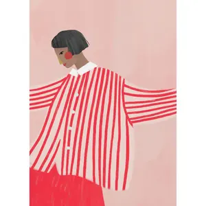 Sac en toile pour femme au design moderne avec rayures rouges - Product Image 3