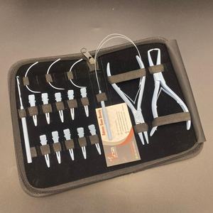 Kit d'outils d'extension de cheveux en acier inoxydable avec pince pour enlever les microbilles avec logo personnalisé bleu bébé vente en gros - Product Image 2