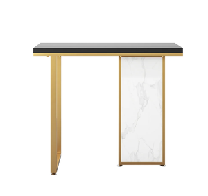 โต๊ะคอนโซลเฟอร์นิเจอร์พร้อมหินอ่อนสีขาวหรูหราโต๊ะกาแฟสีทองสำหรับบ้านวิลล่าทางเดินทางเข้า - Product Image 6