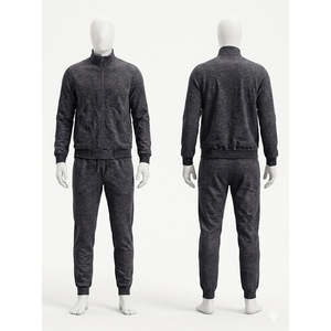 Conjunto Deportivo para Hombre, Color Gris Oscuro, Sudadera con Cierre Completo y Cuello Alto, Pantalones Deportivos, Marca Privada OEM Trackstar - Product Image 1