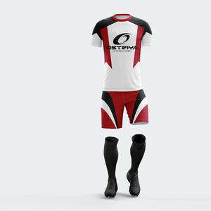 Maillot de football imprimé 100 % polyester de haute qualité à manches courtes, personnalisable pour équipes, respirant et à séchage rapide pour commandes en gros - Product Image 2