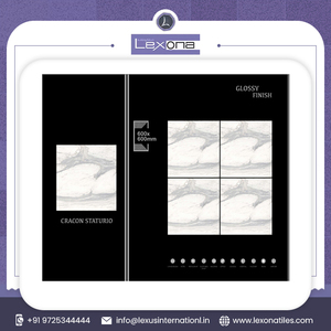 Carreau de porcelaine émaillée avec surface brillante pour chambre et salon Taille 600x600mm Carreau vitrifié en porcelaine - Product Image 5