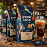 Sacs à café personnalisés AT PACK avec valve, emballage refermable en sachet stand-up pour grains de café torréfiés