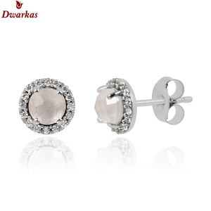 Women simple fine jewelry cubic zircon stone elegant 925 <b>sterling</b> <b>silver</b> iolite stone <b>stud</b> <b>earrings</b> for girls - Product Image 5