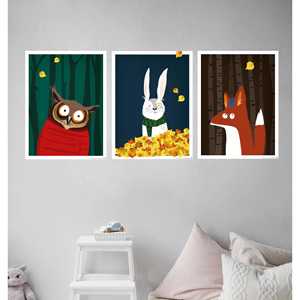 Juego de 3 Pósters de Diseño Moderno para Habitación Infantil, 30 x 40 cm, Tema de Bosque - Product Image 5