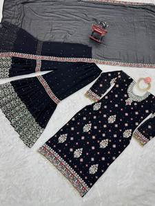 Diseñador de calidad superior Hot & Pretty Look Venta al por mayor Tarifa Georgette Bordado Ropa femenina Precio más bajo por Ropa Étnica - Product Image 4