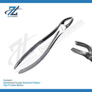 Fórceps de extracción patrón americano Fig 17 molares inferiores alemán de alta calidad Starnderd conjunto de instrumentos quirúrgicos dentales Pakistán - Product Image 2