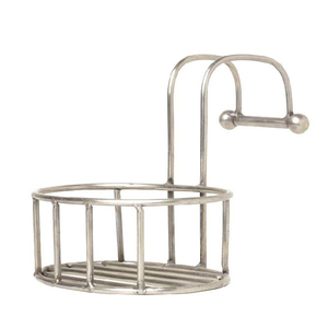 Multifunctional Household Kitchen Accessories <b>Storage</b> Metal Holder <b>Bathroom</b> Sink <b>Countertop</b> Rack Wood Surface - Product Image 3