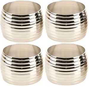 Ensemble de 4 ronds de serviette en métal de luxe accessoire de table de fête de Noël de mariage accessoire de porte-serviettes de cuisine - Product Image 1