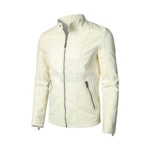 Chaqueta de cuero para hombre de calidad superior con hombros acolchados y puños con cremallera para motorista y chaqueta de invierno con aspecto de moda - Product Image 3