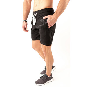 Ropa para correr Hombres 100% Algodón Fleece Compresión personalizada Sudor Entrenamiento Fitness Deportes atléticos Correr Gimnasio Pantalones cortos Hombres - Product Image 3