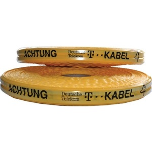 Cinta de Advertencia Multicolor Amarilla Impresa para Cables D. Telekom, 50 mm de Ancho y 250 m de Largo, para la Gestión de Rutas de Cables - Product Image 1