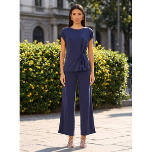 Ladies <b>Bohemian</b> Chiffon <b>Top</b> with Extended Sleeves and Tie-Up - Product Image 2