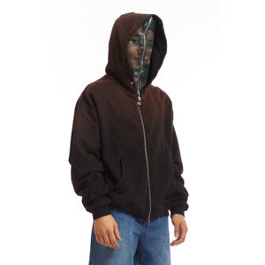 Sweat-shirt à capuche zippé intégral pour homme, en mélange de coton épais, nouveau style personnalisé, pour l'automne, streetwear vierge, vente en gros - Product Image 1