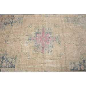 Alfombra Turca de 4.2x6.7 pies, Alfombra Vintage, Alfombra Degradada Beige y Azul - Product Image 5