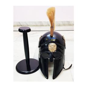 Casco de Armadura Corintia Griega con Pluma, Casco con Acabado Negro, Decoración de Oficina, Casco de Exhibición - Product Image 4