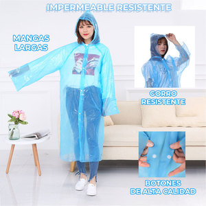 Imperméable jetable portable en PE pour homme et femme, idéal pour le voyage et la randonnée - Product Image 2