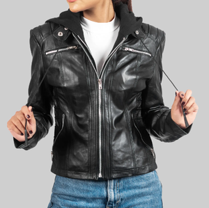 เสื้อแจ็กเก็ตแฟชั่นสไตล์สตรีทแวร์แบบมีฮู้ดผ้าเจอร์ซีย์แกะออกแบบโลโก้ได้ตามต้องการ - Product Image 1