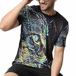 100% algodón Heavyweight Color negro Loose Fit personalizado impreso Casual camiseta en precios al por mayor camisetas para hombres - Product Image 2