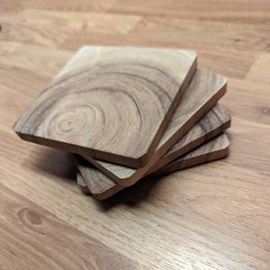 Sous-verre carré en bois au design simple - article tendance - best-seller - décoration de table - Product Image 1