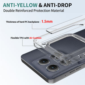 Chargement magnétique rigide pc flexible tpu cadre coussin d'air conner translucide antichoc étui de téléphone portable pour Moto edge 2025 - Product Image 3