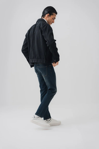 Chaqueta Vaquera de Mezclilla de Algodón Casual de Diseño Personalizado para Hombre, con Cierre de Botones, Decoración de Piel con Cremallera, Chaqueta Vaquera Calefactable Cómoda OEM - Product Image 5