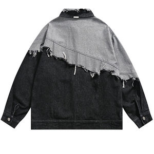 Squf nouveauté veste en jean pour femmes Hit couleur vestes revers à manches longues Patchwork simple boutonnage culture femmes veste en jean - Product Image 2