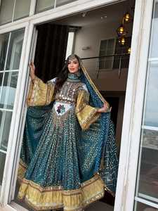 Robe Kuchi traditionnelle afghane pour femmes, manches longues, longueur totale, qualité supérieure, appliques, style vintage, designs personnalisés pour - Product Image 2